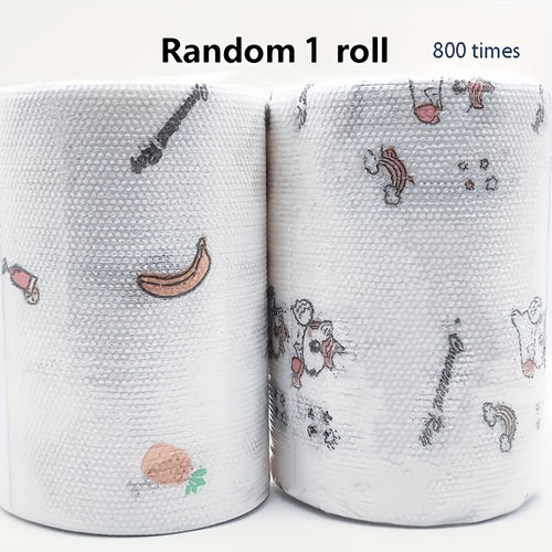High Efficiency "800 Times - Wet And Dry, Washable, Non-stick Oil, Kitchen Paper Towels, Paper Towels, Household Cleaning Degreasing Cloth (various Patterns) Lazy Rags - Party Supplies 800 Times, Paper Towels