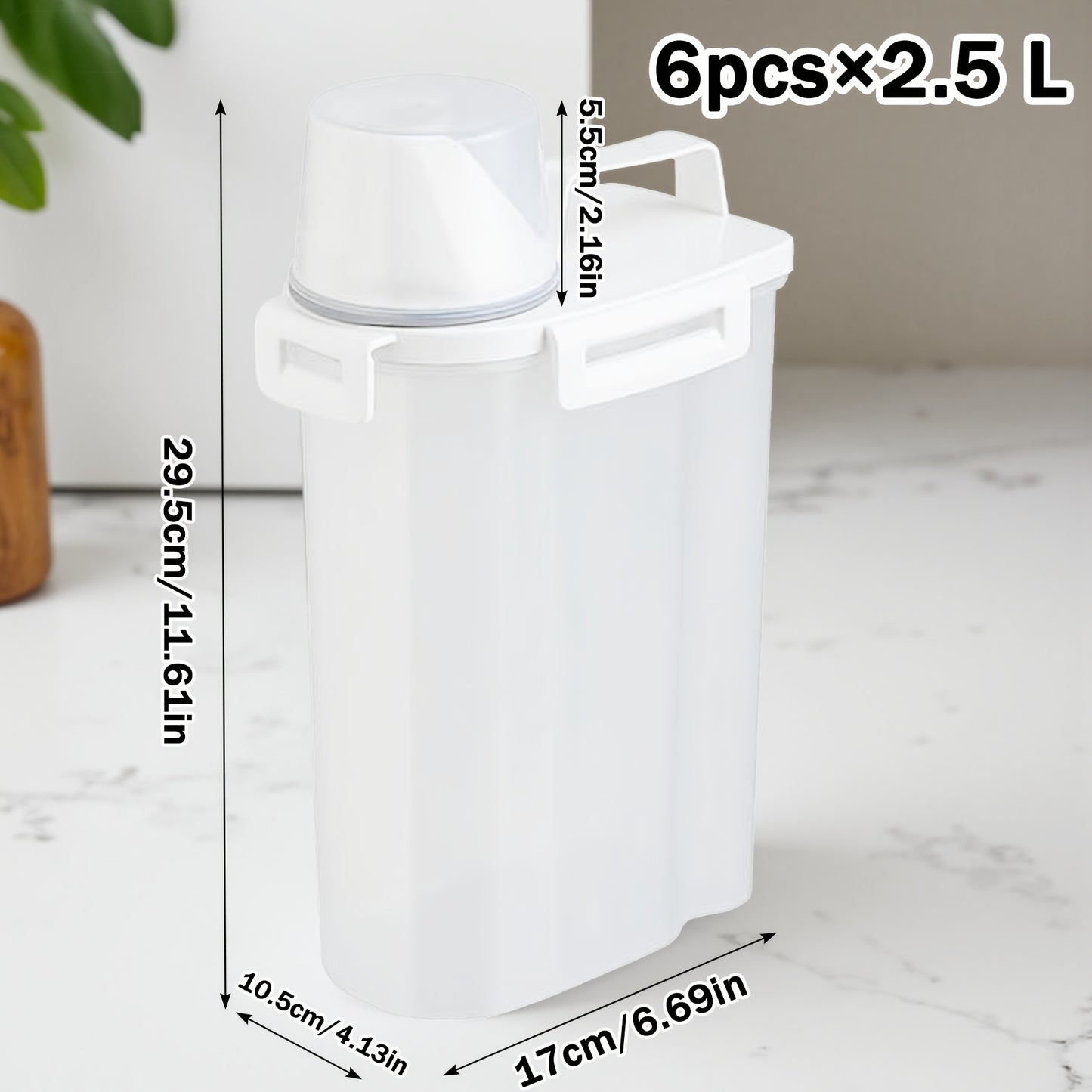Airtight Food Containers, 2/4/6pcs Plastic Food Storage Containers with Lids - Extra Large Capacity Grain Storage Box - Measuring, Cup, Moisture And Leakproof Sealable Container - for Nuts, Flour, Rice, Portable Kitchen Organizer, Christmas Gift