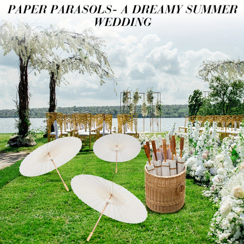 24pack 33-inch Decorative Paper Umbrellas - Photobooth Props for Party Events, Traditional Chinese and Japanese Style, with Wooden Handle and Radial Frame, for Wedding Bride Party Decorations, The Best Props for Photography