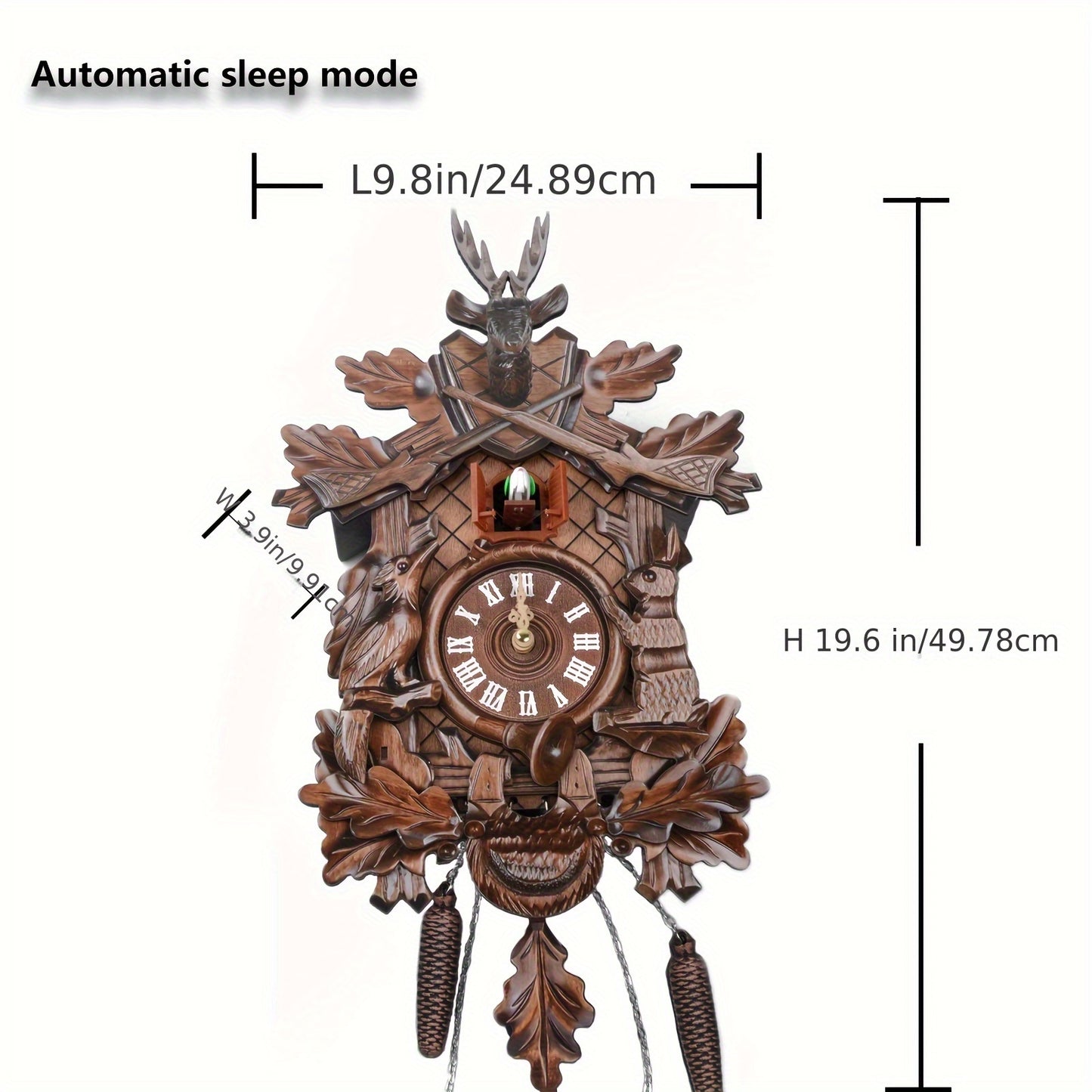 European Cuckoo Clock - Fine Carving, Handmade, And Daily Cooing from 7:00 to 21:00