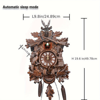 European Cuckoo Clock - Fine Carving, Handmade, And Daily Cooing from 7:00 to 21:00