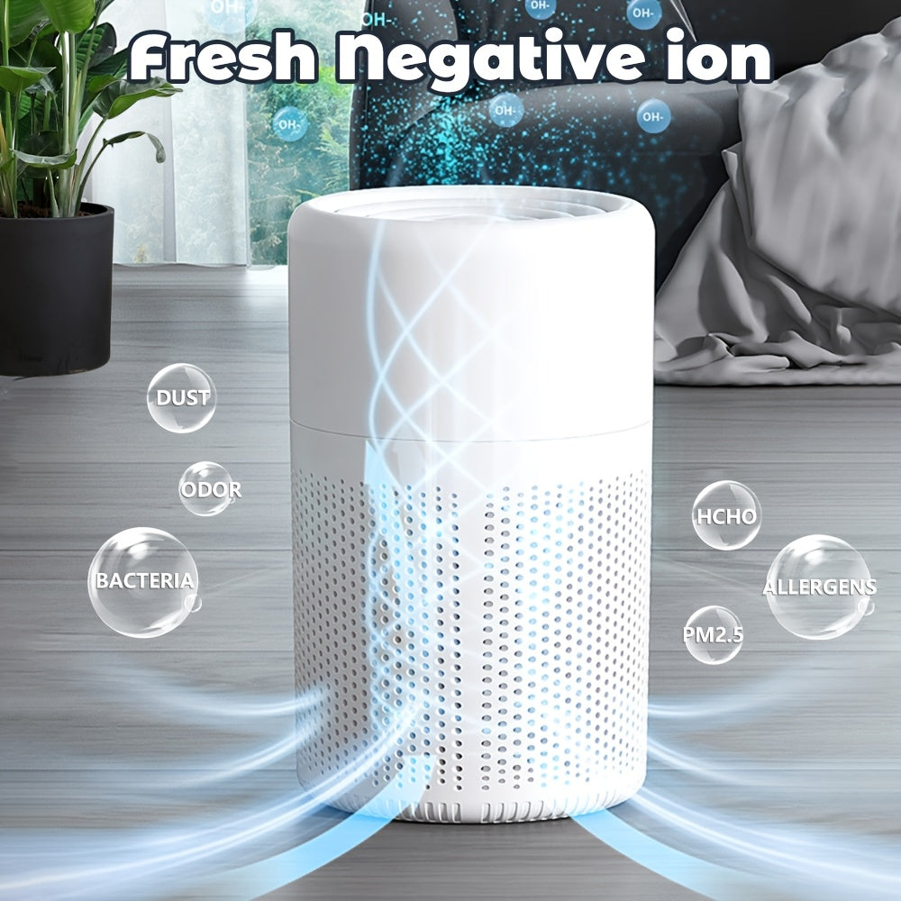 HEPA 3-in-1 Air Purifier with Air Quality Sensor & Sleep Mode | Removes Pet Odors, Allergens, Dust & Smoke | Compact Quiet Air Cleaner for Bedroom, Office & Living Room | Pet Friendly White