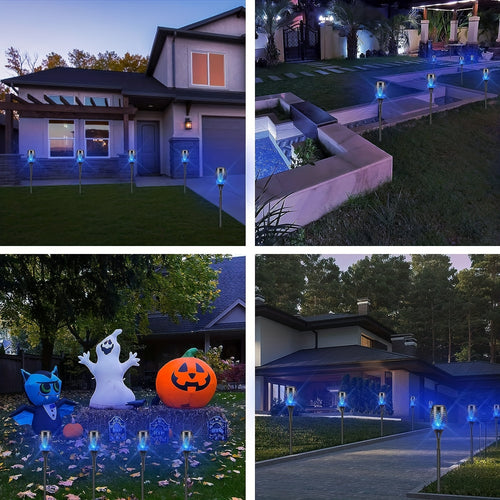 6/8pcs Solar Lights, Flashing Flame, Automatic On/Off Solar Lights for Garden, Yard, Decoration IP54
