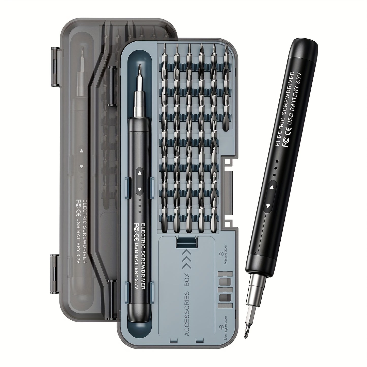 48 in 1 Cordless Electric Screwdriver Set, with 38 Magnetic Precision Bits, USB Rechargeable Lithium Battery, Precision Repair Tool Set for Phones, Laptops, Cameras, Watches, Computers