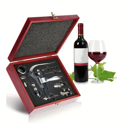Wildpark Valentine'S Day Gift 10pcs Stainless Steel Wine Opener Kit Bottle Opener Gift Set Beer/Wine Accessories Set Wood Case