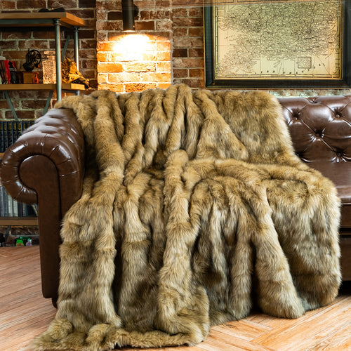 Long Hair Blankets for Couch, Bed, Super Soft, Fluffy, Elegant Thick Throw Blanket Reversible to Plush Velvet Throw