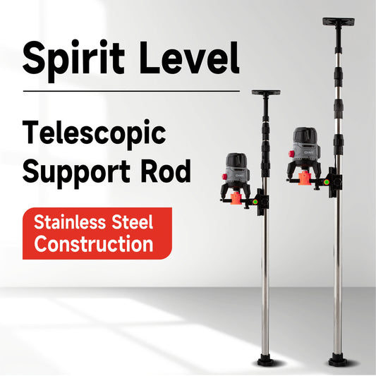 Telescoping Laser Level Pole 15.4ft / 4.7m – Adjustable Extension Rod with 1/4"-20 & 5/8"-11 Thread Mount for Rotary and Line Lasers, Professional Surveying & Construction Staff