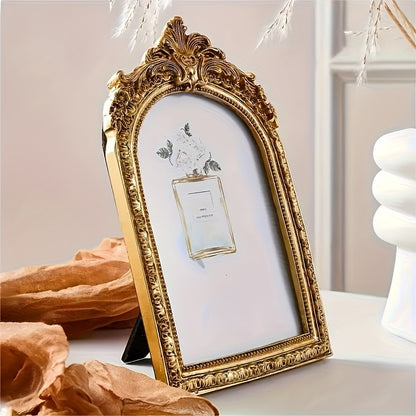 Baroque Vintage Gold Picture Frame - Ornate Resin Photo Frame for Wall & Tabletop Display, Elegant Wedding Anniversary Home Decor Gift, Classic Victorian Style