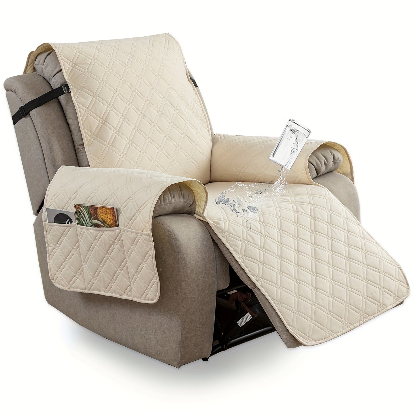 Multi-functional 23-inch Recliner Cover With Practical Pockets - Easy To Install, Scratch-resistant, Machine Washable, Suitable For Outdoor Use And Pet Protection, Easter Decoration
