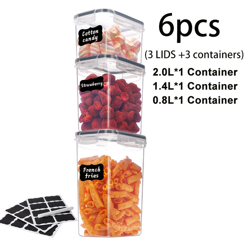 12/14/20/48/84pcs Food Storage Container Set, Fresh-Keeping Boxes, Easy-to-Secure Lids - Airtight Plastic Containers, Suitable For Pantry, Travel, Outdoor Picnics, Kitchen Organization, Comes With Labels And Marker(6/7/10/24/42 Lids+Containers)