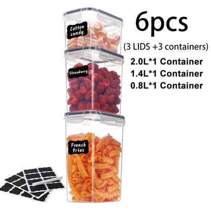 12/14/20/48/84pcs Food Storage Container Set, Fresh-Keeping Boxes, Easy-to-Secure Lids - Airtight Plastic Containers, Suitable For Pantry, Travel, Outdoor Picnics, Kitchen Organization, Comes With Labels And Marker(6/7/10/24/42 Lids+Containers)