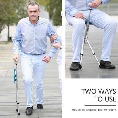 Folding Cane with Seat 440 lbs Capacity, LED Light Telescopic Walking Stick with Height Adjustment & Frosted Handle, Portable Foldable Cane Stool for Seniors Adults