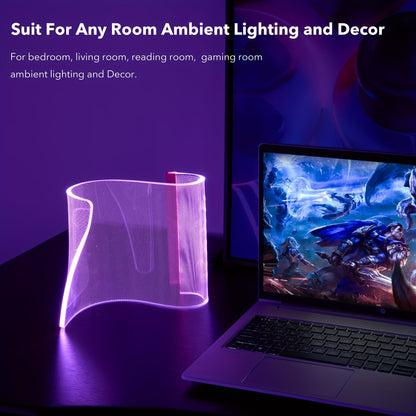 Table Lamp LED, RGB Desk Lamp, Modern Bedside Lamps for Futuristic Ambient Mood Lighting, Unique Gaming Light with Smart APP&Remote Control Dimmable, for Room Decor, Concerts, Dance, Office, Gift
