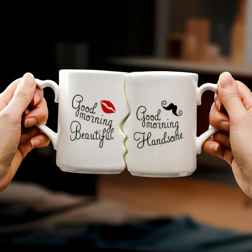 2pcs, Kissing Ceramic Mug, Creative Couple Mug, Love Mug, Kissing Mug, Drinking Coffee Together, Anniversary & Wedding Gift, Valentine's Day, Birthday, Engagement 360ml/12.1oz