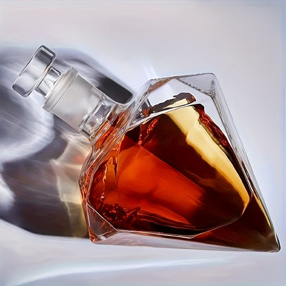 1 Diamond Whiskey Holder + 2 Diamond Glasses, Scottish Whiskey, Rum, Bourbon, Vodka, Tequila Holder, Unique Birthday Present, Valentine'S Day Gift for Men, Whiskey Holder Set, Creative Decoration, Innovative Pourer