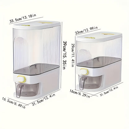 11/22-pound Large-capacity Rice Container Comes with A Measuring Cup And Time Markings, Perfect for Kitchen Organization And Pantry Storage Of Grains And Dry Foods