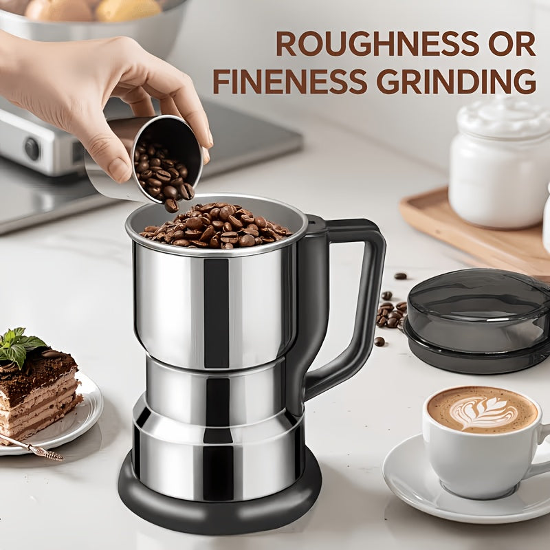 Grinde, Powerful Motor 10S Fast Grinding, Grain Mill for Beans Spices, Nuts, 4-Blade Stainless Steel Electric Coffee Bean Grinder, 400G/400Ml/14Oz Deepen Grind Chamber, Wet And Dry Food Processor, Quickly Evenly Grinding, One-Button Control