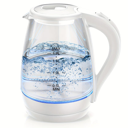 Electric Kettle, Tea Kettle Electric With Water Dispenser - 57.48oz Elegant Glass Tea Pot, 1200W Fast Boiling, LED Indicator, Auto-Shutoff & Boil-Dry Safety - Perfect For Camping & Kitchen - Christmas Gift