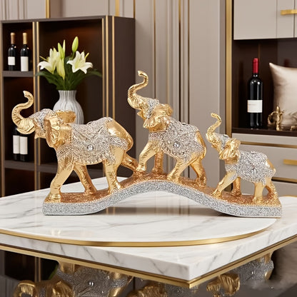 Statue Decor Figurines Elephants Figurine Elephant Statues for Home Decoration Lucky Elephant, Wine Rack, Statue Decoration Three Small Elephant Decorationentrance, Living Room, TV Cabinet, Wine Cabinet, Office, Auspicious Elephant Wealth Attracting