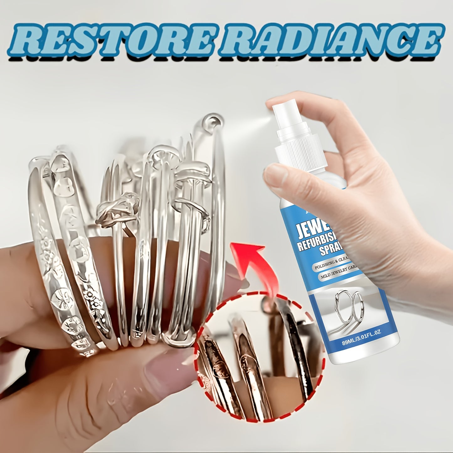 Jewelry Polish Cleaner Cream Oxidizing Formula Restores Shine on Gold Silver Bracelets Necklaces Rings Earrings Anti-Tarnish Jewelry Cleaner for All Jewelry Surfaces 1.86oz Single or 2-Pack