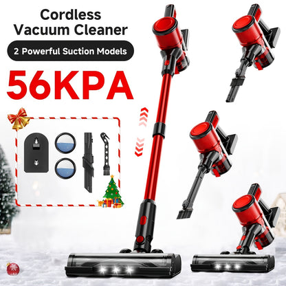 Cordless Vacuum Cleaner for Home - Lightweight, 56-68Kpa Stick Vacuum with Rechargeable Battery, Max 45 Mins Runtime, 8-In-1 Handheld Vacuum for Hard Floors And Carpets Pet Hair