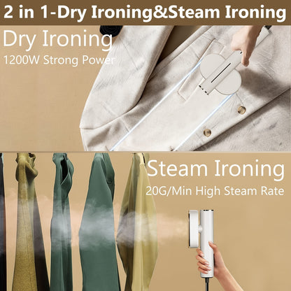 Portable Handheld Steam Iron 1200W, Fast Heating in 10 Seconds, Horizontal And Vertical Steam Iron, Easy Mini Garment Steam Iron, Suitable for Home, Office And Travel, a Must-Have for Travel Experts