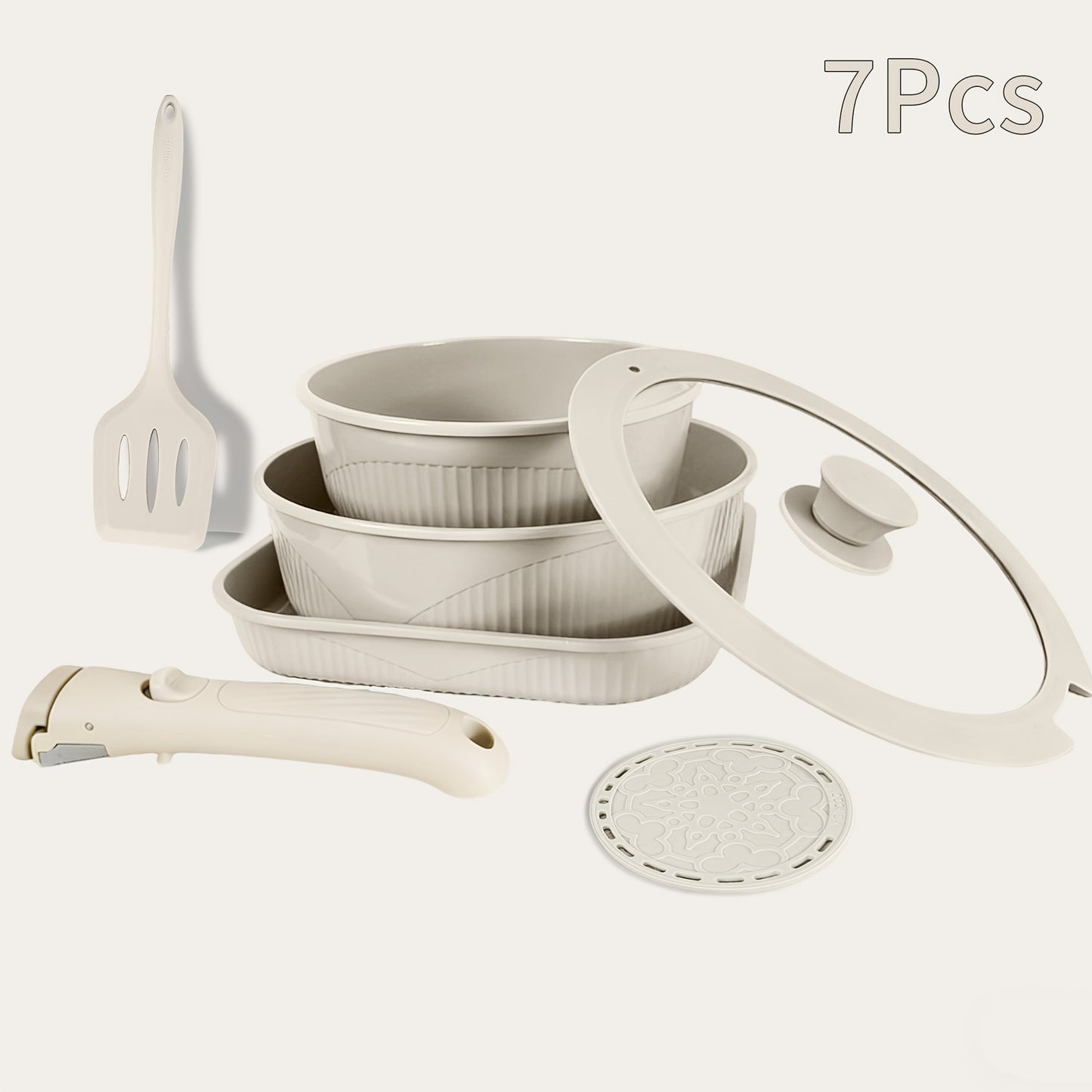 24pcs/7pcs/5pcs Cookware Set Non-Stick Pots & Pans Induction-Ready Kitchen Cookware Set Includes Skillet/Frying Pan/Soup Pot/Steak Pan Removable Handles Home & RV Kitchen Set Stackable Kitchen Accessories Easy To Clean Multiple Colors