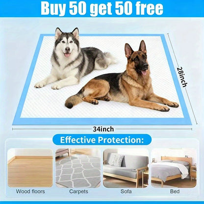XL/XXL Large Adult Urine Pads (Fast Delivery) Buy 50 Get 50 Free, Thick High-Quality Super Absorbent Dog Pads, Suitable for Medium And Large Dogs, Large Pet Training Pads, Easy to Clean, Essential for Camping And Adult Bed Care, Ideal Christmas Gift