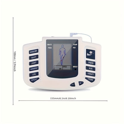 TENS EMS Dual Channel Stimulator | (4 Electrodes) for Relieving Back, Shoulder, And Knee Joints | Relaxation And Exercise, with 10 Modes And 8 Intensity Levels, The Best Gift for Family And Friends.
