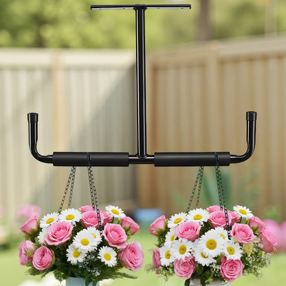 Heavy-Duty Ceiling Mounted Garage Storage Hook Rack, Overhead Metal Ladder Hanger With Double Hook Design & Anti-Slip Foam, Space-Saving Ceiling Storage For Ladders, Hoses, Wood, Large Tools, Includes Screws And Anchors For Easy Installation, 2/4pcs
