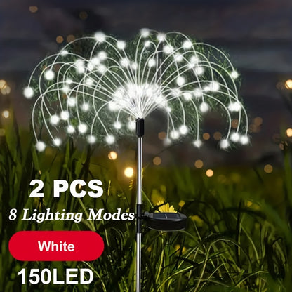 Solar Fireworks Lights, 420/300/200/60 LEDs Waterproof Solar Garden Flower Lights, 8 Lighting Modes, Yard Patio Yard Yard Pathway Yard Villa Outdoor Lighting Christmas Decoration With Stake Decoration Fairy Lights