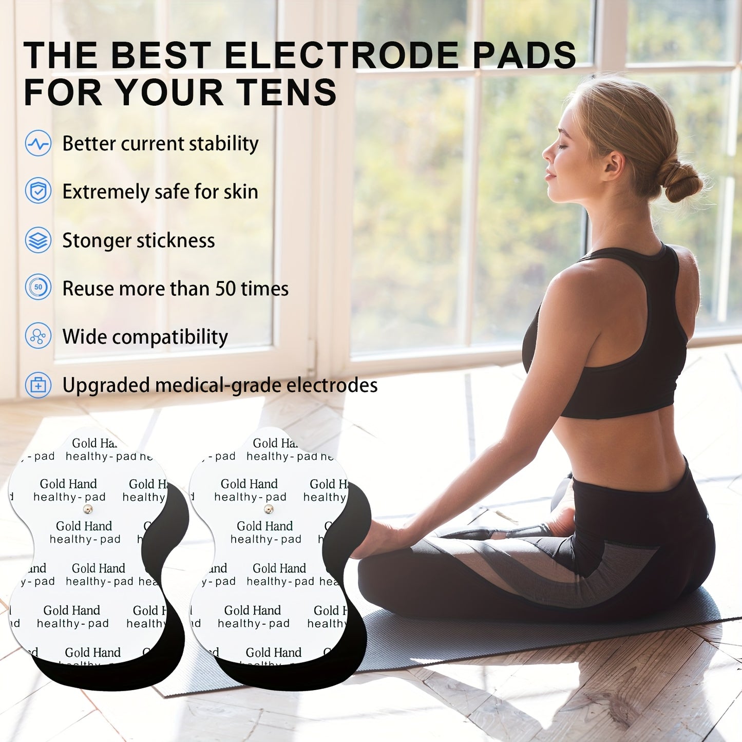 10/20/40/80pcs TENS&EMS Reusable Unit Replacement Pads - 35mm Snap Electrode Pads, Highly Conductive, Non-irritating Latex-free Gel, Reusable 30+ Times