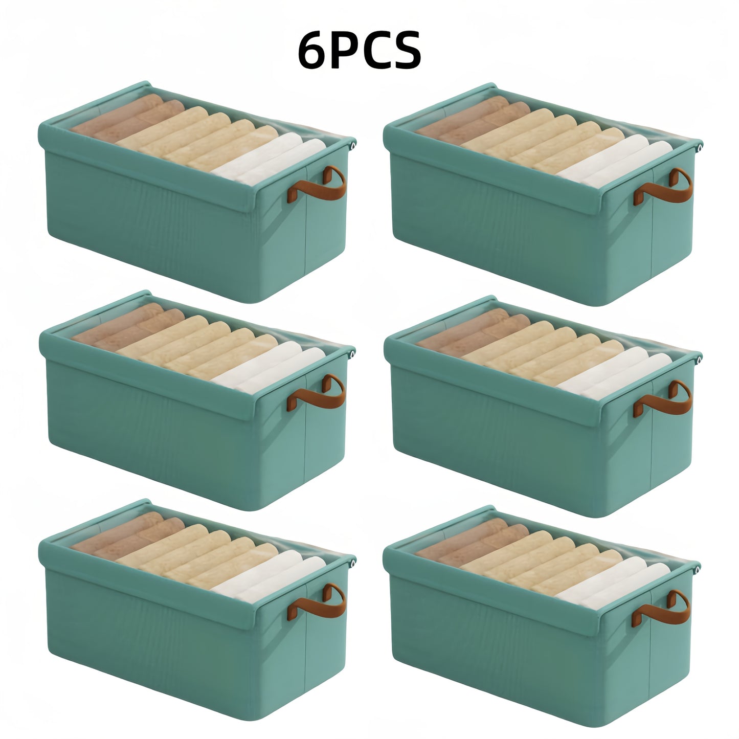 Foldable Storage Boxes with Clear Lids & Handles Large Collapsible Organizer Bins for Clothes, Blankets & Bedding – Bedroom, Wardrobe & Under Bed Storage, 4 or 6 Pack