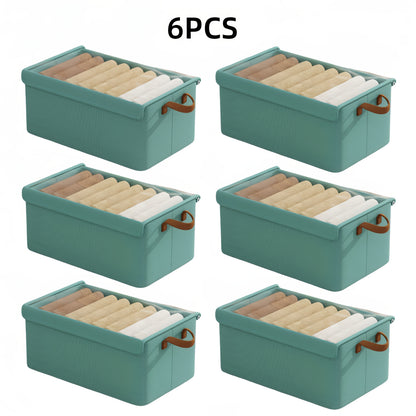 Foldable Storage Boxes with Clear Lids & Handles Large Collapsible Organizer Bins for Clothes, Blankets & Bedding – Bedroom, Wardrobe & Under Bed Storage, 4 or 6 Pack