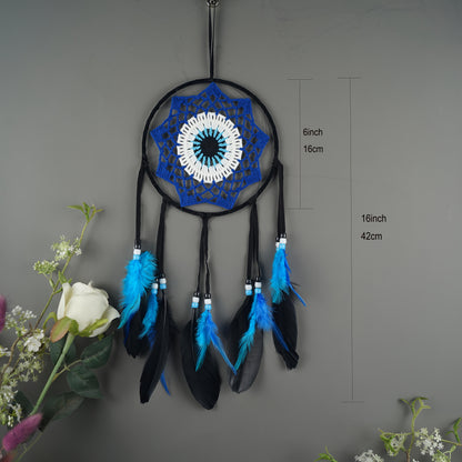 Evil Eye Dream Catcher Wall Decor, Dreamcatcher Hanging Pendant for Home Protection And Blessing Decor with A  Accessories Evil Eye Charm Gift