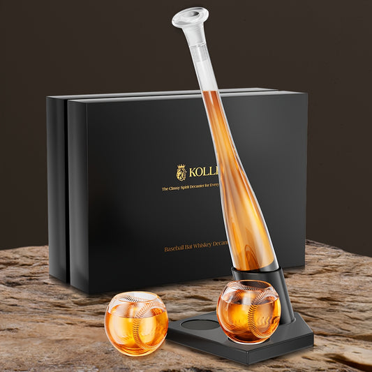 Baseball Bat Whiskey Decanter Set with 2 Glasses – 20oz Liquor Decanter Gift Set for Men, Dad, Boyfriend, Coach