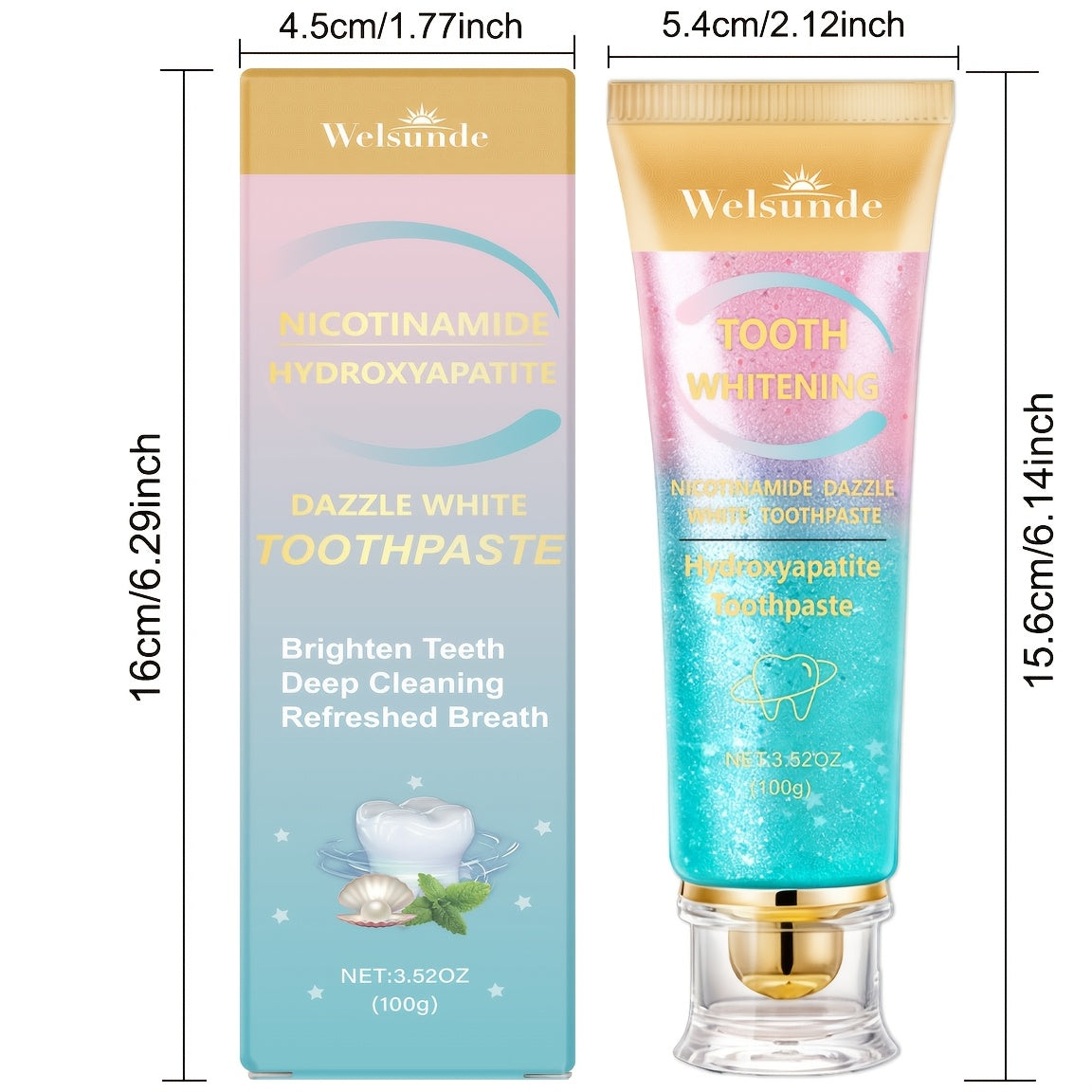 Niacinamide Toothpaste for Whitening & Deep Cleaning - Gentle Natural Care, Mint Peach Flavor, Freshens Breath, Travel-Friendly 3.52oz, Premium Daily Oral Care Toothpaste with Niacinamide