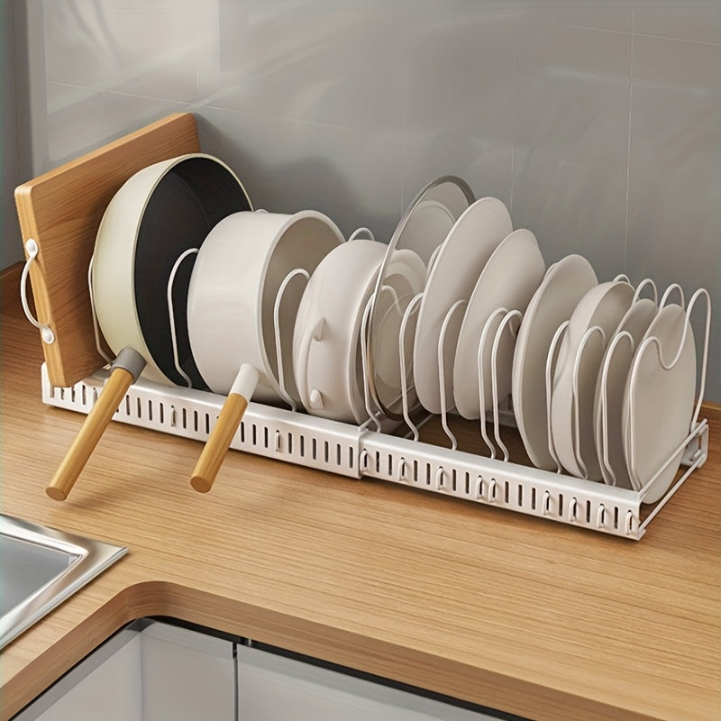 13 Shelves Metal Cookware And Kitchen Utensil Storage Rack, Extendable Storage Rack, Kitchen Cabinet Storage Shelf, Suitable for Kitchen Tabletop, Cabinet, Sink, Quick Access, Standing Shelf