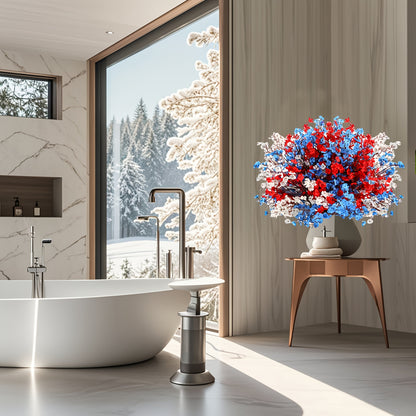 Artificial Baby's Breath Flowers 9pcs – Red White Blue Gypsophila Fake Flowers for Independence Day, Patriotic Party, Home Decor, Tabletop & Seasonal Holiday Floral Arrangements