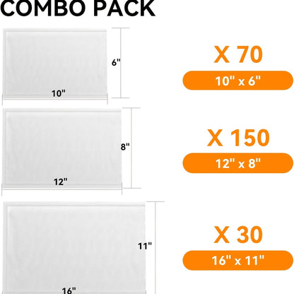 250pcss of 250pcs Vacuum Sealer Bags for Food Storage, Free from BPA, Suitable for Preserving Food, Meal Preparation, And Compatible with Vacuum Sealing Machines