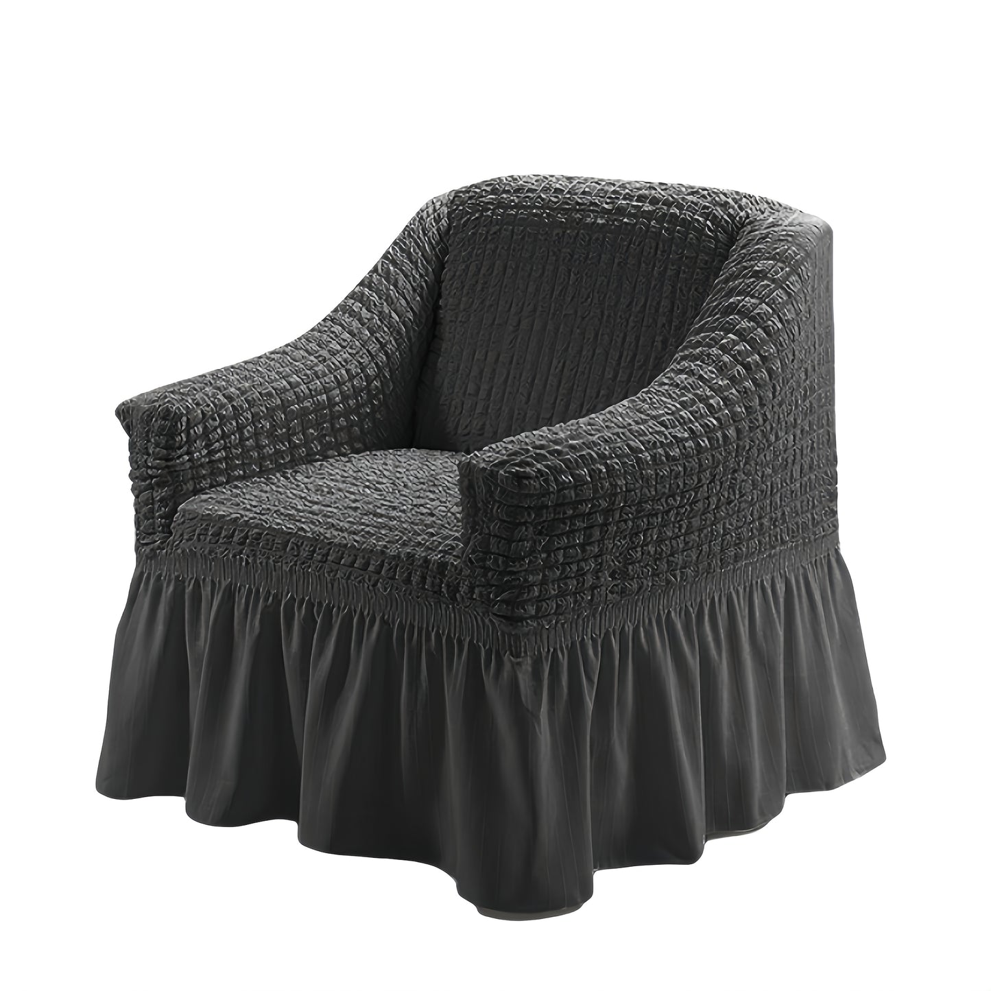 Stretch Seersucker Sofa Cover Solid Color Elastic Band Closure Machine Washable Slipcover for Armchair Loveseat 1 2 3 4 Seater - 8 Colors Home Wedding Decor