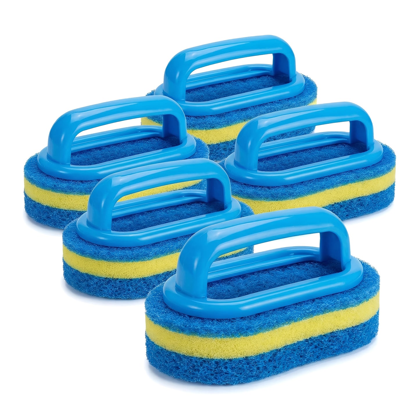 5pcs Thickened Natural Sponge Cleaning Brushes, Ergonomic Handle, Quick-Drying And Gentle, for Multi-Surface Cleaning Including Kitchen, Bathroom, Pool, And Dishware, Durable And Pill-Free.