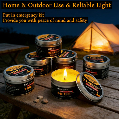 4pcs Long-Lasting 96-Hour Burn Time Unscented Soy & Palm Wax Candles in Metal Containers - 80g Each, 24-Hour Continuous Burn, Indoor/Outdoor Use for Camping, Hiking, Emergency Lighting, Holiday Decor (Halloween, Christmas, Easter