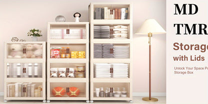 White Foldable Storage Cabinet with a Lid And Stackable Wheels, Measuring 19.29inch/29.53inch, Ideal for Clothes And Bedding. A Space-Saving Wardrobe Suitable for Snacks And, This Durable Organizer Is Perfect for Bedrooms And Game Rooms
