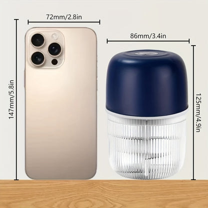 Electric Garlic Chopper, USB Rechargeable Electric Food Chopper, Mini Portable Vegetable Chopper, Garlic Grinder, Onion Chopper, Vegetable Blender, Suitable for Garlic, Ginger, Chili, Fruits, Meats, Etc. father gift