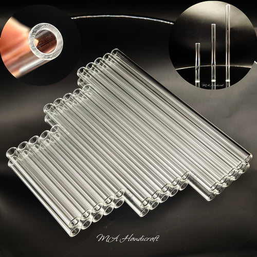 3.94inch/5.91inch/7.87inch Reusable Clear Borosilicate Glass Tube Straws - High-Temp Resistant (150°C), Dishwasher Safe, 12mm OD 2mm Thick Heat-Resistant Glass Straws for Hot/Cold Drinks, Coffee, Tea, Smoothies, Juice - Elegant Minimalist Design
