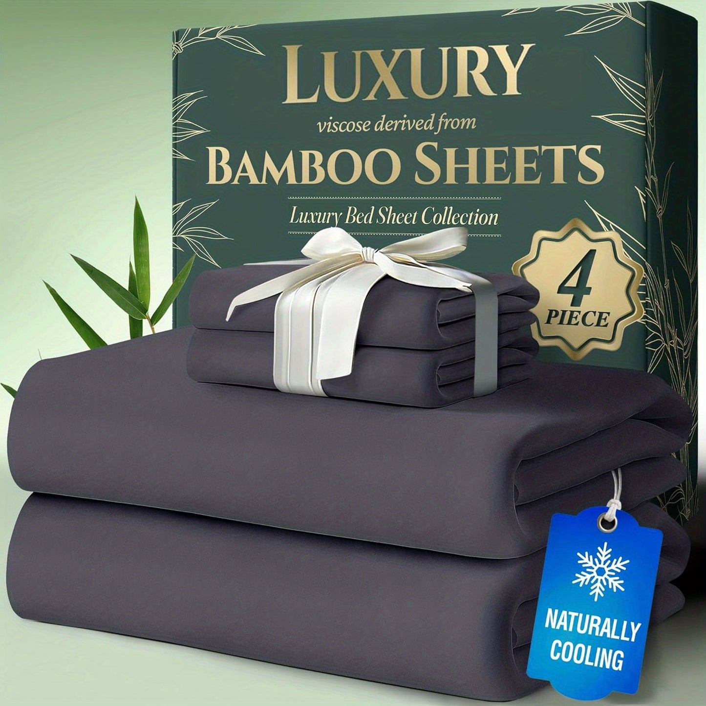 Cooling Bed Sheet Sets- Luxurious & Ultra-Soft for Kids Cooling Sheets for Hot Sleepers - Comfortable & Cool, Bamboo Blend Sheets Twin/Full/Queen/King Size/Deep Pockets