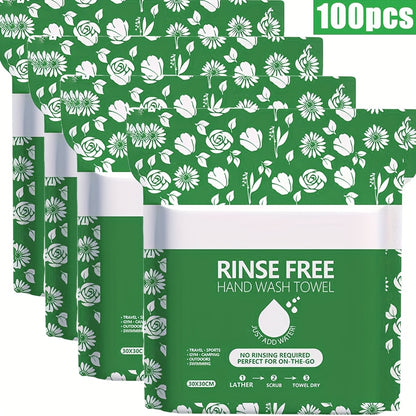 Disposable No-Rinse Soap Towel Sheets for Travel Camping Gym - Portable Foam Bath Towel Sensitive Skin Safe Wet Lather Dry All-In-One Body Wash Towel 25/50/100/250pcs