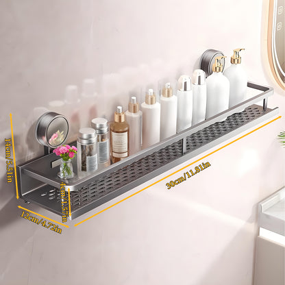 1pc Easy-Install Suction Cup Shower Caddy, Wall-Mounted Organizer for Shampoo & Soap with Towel Holder, Heavy-Duty Floating Shower Shelve for Shower Accessories - Strong Adhesive, Bathroom Organizers And Storage, Shower Organizer, Bathroom Shelves