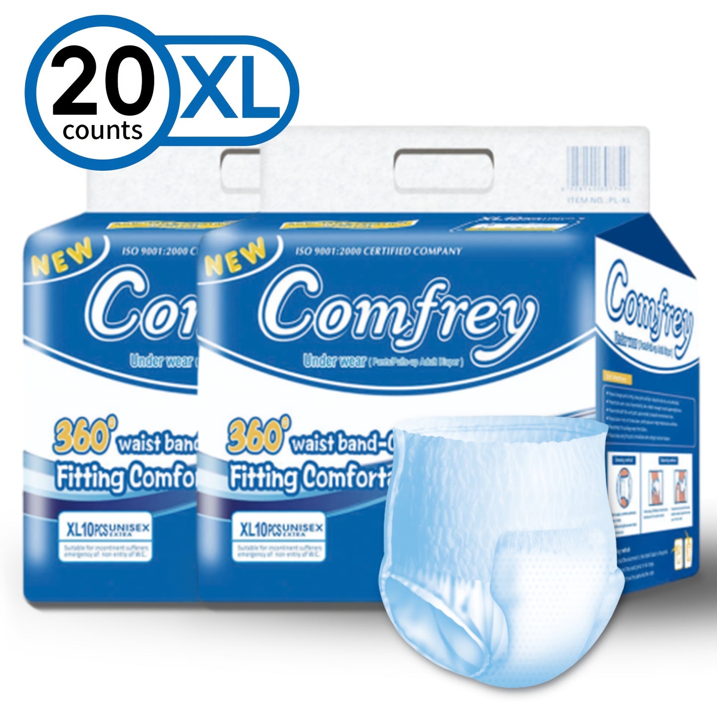 10/20pcs Adult Incontinence Underwear for Women & Men, Overnight Bladder Control Underwear Disposable Pull Ups, Slip-On Protection Briefs, Maximum Coverage & Absorbency